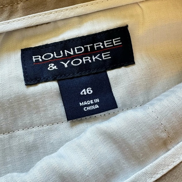 ROUNDTREE & YORKE Mens Khaki Shorts Golf Travel Casual Summer Classic Tan 46 - Picture 8 of 9